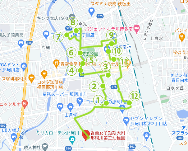 黄緑コース バスマップ
