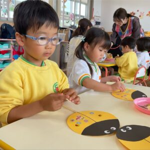 園内探検🐞、給食の様子（年少組）